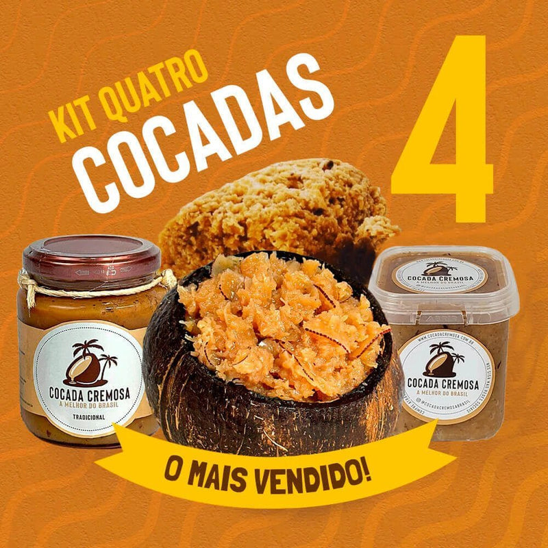 *Kit com 4 Cocadas Cremosas (O Mais Pedido, IMPERDÍVEL) R$71,89